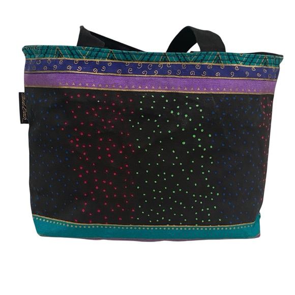 Laurel Burch 7 Dogs Painted Vibrant Handbag/ Lunch Tote - Excellent Condition - Picture 2 of 10